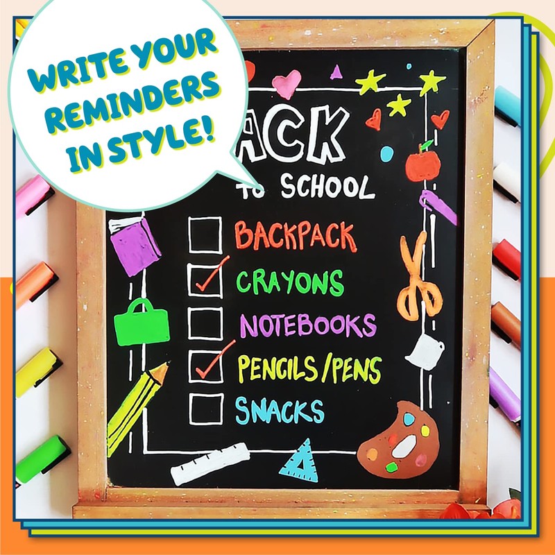 Fine Tip Chalk Pens - Pack of 10 colour markers