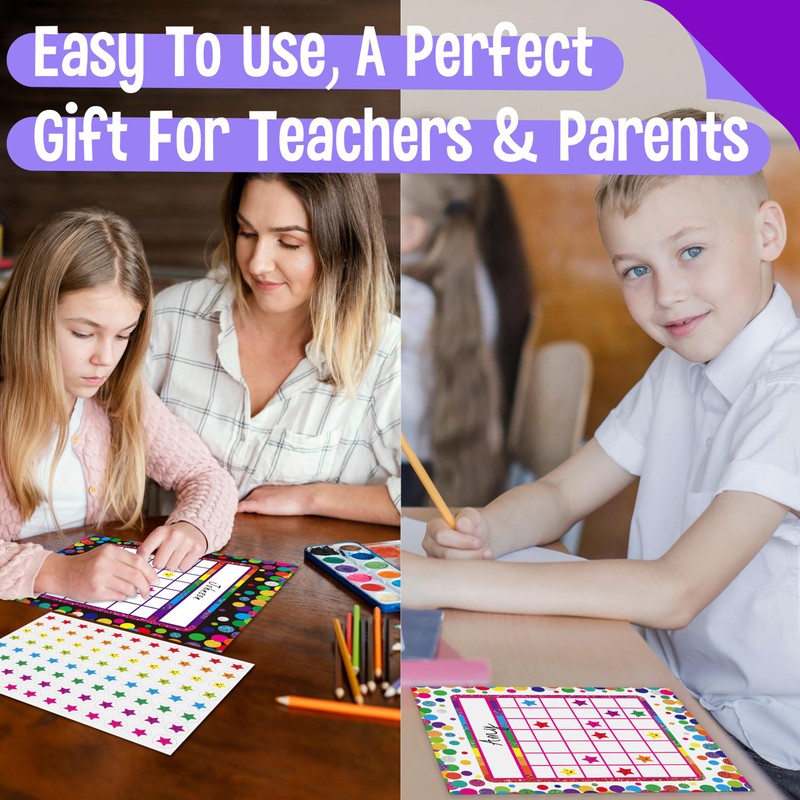 90 Pack Classroom Incentive Chart, 2 Colorful Designs with 2640