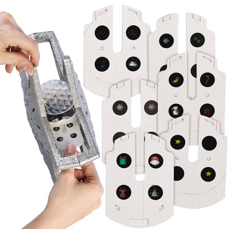 infactory Christmas Tree Toppers: LED Poinsettia Tree Topper with Projector,