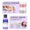 Acrylic Nail Powder Kit - 2x30g Powder, 60ml Liquid, Brush