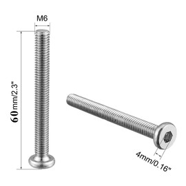 VEDA pack of 20 60mm long bronze bed cot bunk bed bolts, flat head HEX