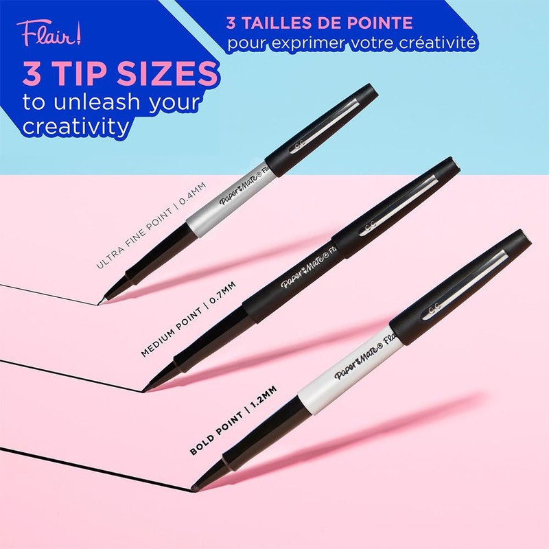 Paper Mate Flair Fineliner Pens - Ultra Fine Point 0.4mm