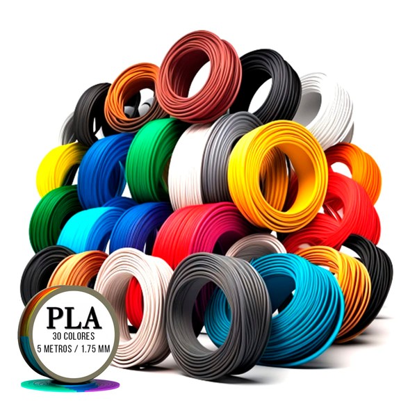 PLA pour stylo 3D - 30 couleurs assorties pour stylo 3D 1,75 mm Filament - 5 mètres chaque couleur pour recharges Boli 3D, stylo d'impression 3D - 150 mètres au total des imprimantes 3D