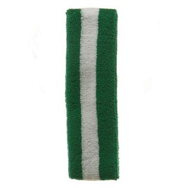 Striped Cotton Terry Cloth Moisture Wicking Head Band (Kelly Green/White)