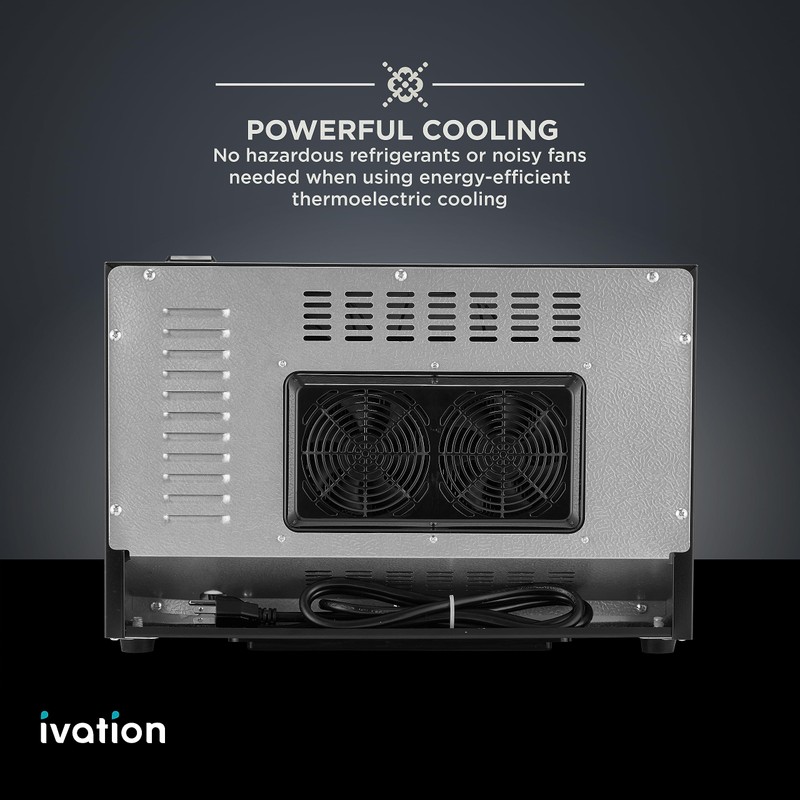 Ivation Premium Stainless Steel 8 Bottle Horizontal Thermoelectric Wine Cooler/Chiller