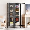 Black China Cabinet with Glass Doors - Curio Cabinet Bookcase