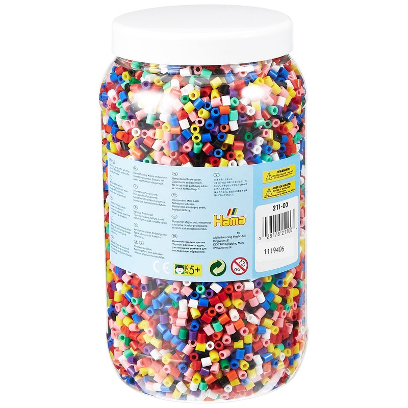 Hama 211 00 – Tub of Iron-on Beads with approximately 13,000 beads, 10