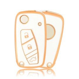 OFFCURVE Key Case Car Key Cover Key Case Protective Cover for Fiat Grande Punto Evo Panda Bravo Ducato Lancia Ypsilon Lybra Delta Musa Peugeot Boxer Citroen Relay Nemo