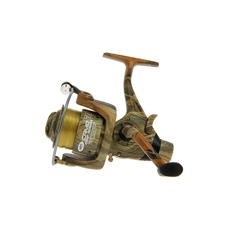 NGT Camo 60 3BB Carp Runner Baitrunner Reel With 12lb