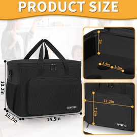 IBIVIVIC 15 Slots Wireless System Microphone Mics Bag with Foam Mic Storage Bag for Singing, Karaoke, Party Sound Equipment Carrying Case