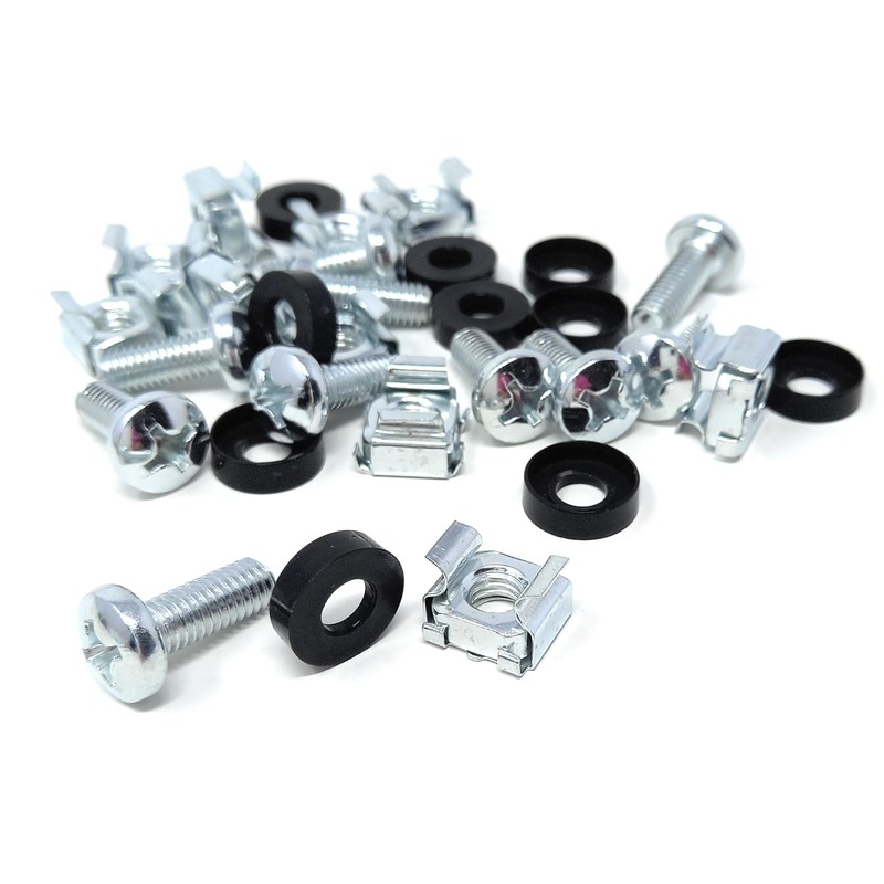 10pcs. M6 Rack Fixing Set, Captive Cage Nuts Bolts Screws