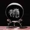 3D Wolf Crystal Ball with Stand Lase Engraved Glass Sphere