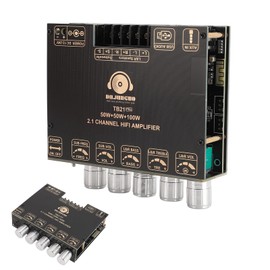 Placa Amplificadora de Potencia Bluetooth, Bluetooth 5.2 50W×2 100W Placa Amplificadora de Subwoofer de 2.1 Canales, Módulo Amplificador de Potencia de Audio de 12V-24V para