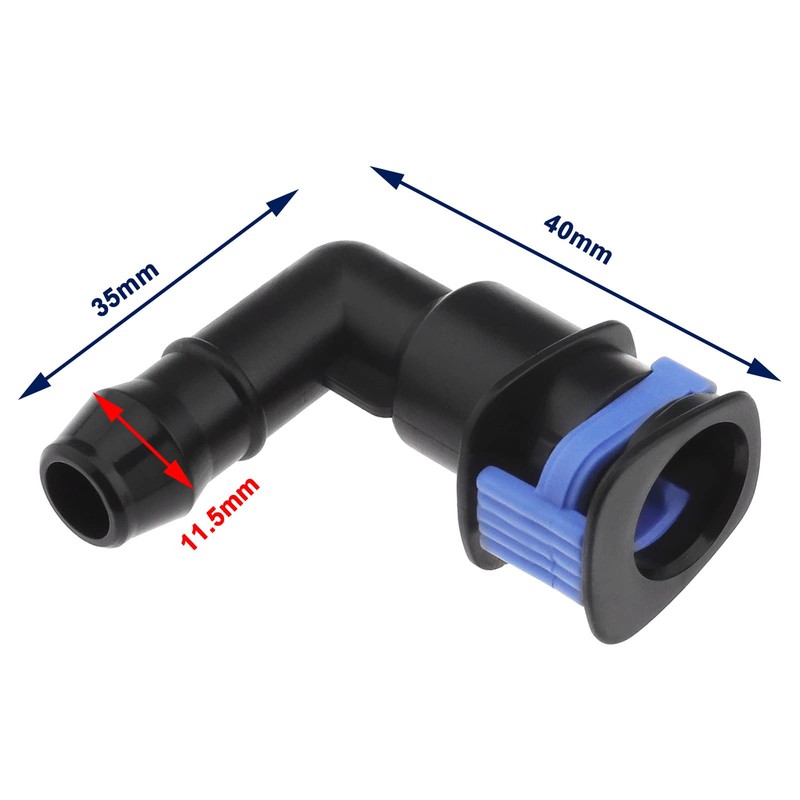 ECSiNG 2PCS Car Headlight Washer Connector Joint Elbow 1J0955665E Compatible