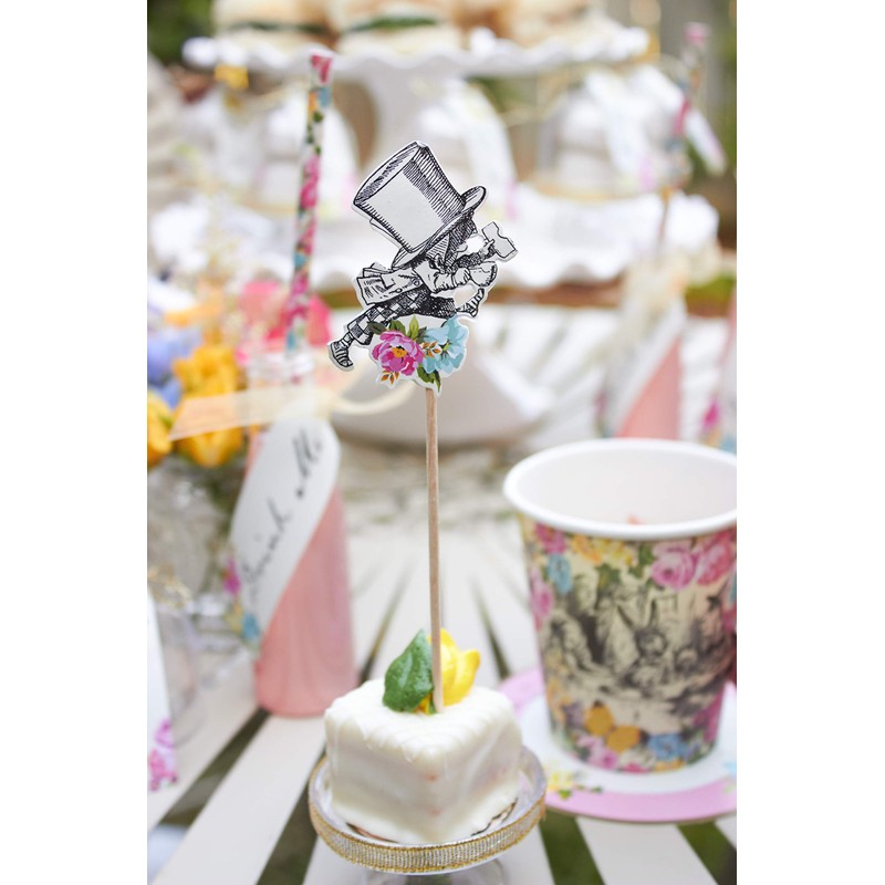 Talking Tables Lot de 12 Pics Alimentaires, Alice Au Pays