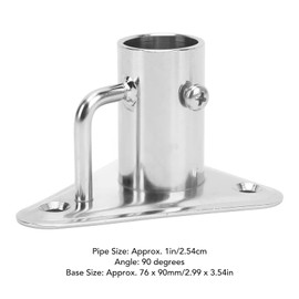 Boat Flag Pole Holder Flag Pole Holder 90 Degree 1 Inch 316 Stainless Steel Stanchion Post Socket Triangle Base with Buttress for Ships Yachts Suitable for flagpole within approximate 1 inch/2.54cm