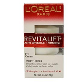 L'Oreal Paris Skin Expertise RevitaLift Crema completa antiarrugas y reafirmante para ojos, 0.50 onzas (paquete de 4)