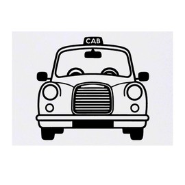 'Black Taxi Cab' Temporary Tattoo - Water Resistant, Skin-Safe, Non-Toxic Transfer (TO00078745)