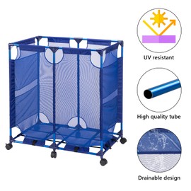 VINGLI Pool Storage Organizer Bin Rolling Poolside Mesh Container Pool Float Storage for Home Garage, Shed, Children Playroom or Pool Toys (36" x 24" x 36", cutting)