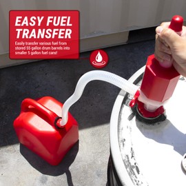 TERA PUMP Adjustable Length Portable Lightweigtht Siphon Transfer Pump for Drinking Water, Oils, E85, E15, Gasoline, Diesel, Mild Acids (BPA FREE)