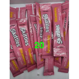 Skittles 20- Skittles STRAWBERRY Drink Mix Singles Sachets 10 Calories Sugar Free