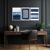 Blue Abstract Wall Art Canvas - Navy and White Framed