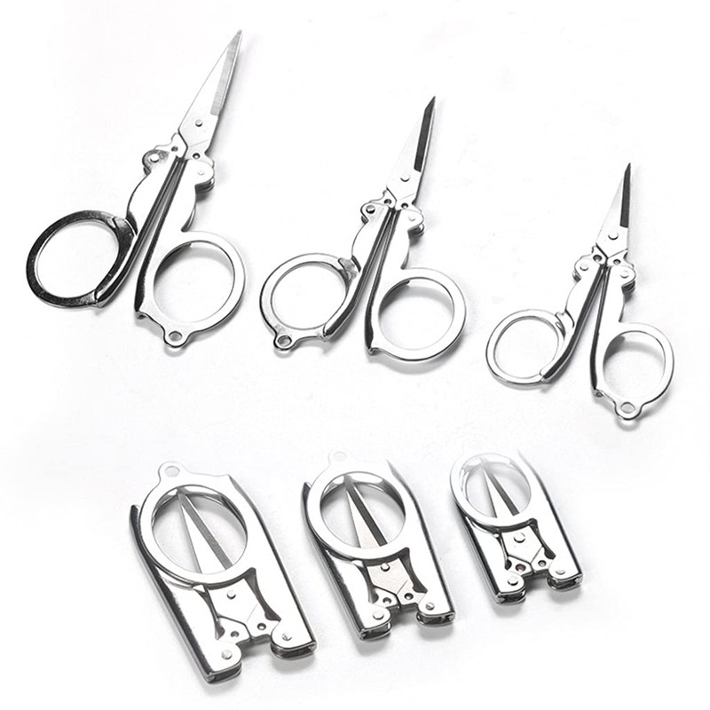 QWQJ Stainless Steel Folding Scissors - Compact, Portable & Functional