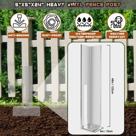2 Pack Hot Dipped Galvanized Wood Post Mount Tower/Vinyl Fence Concrete Brackets with Mounting Kit for 4"x4"48" Steel Fence Post Insert