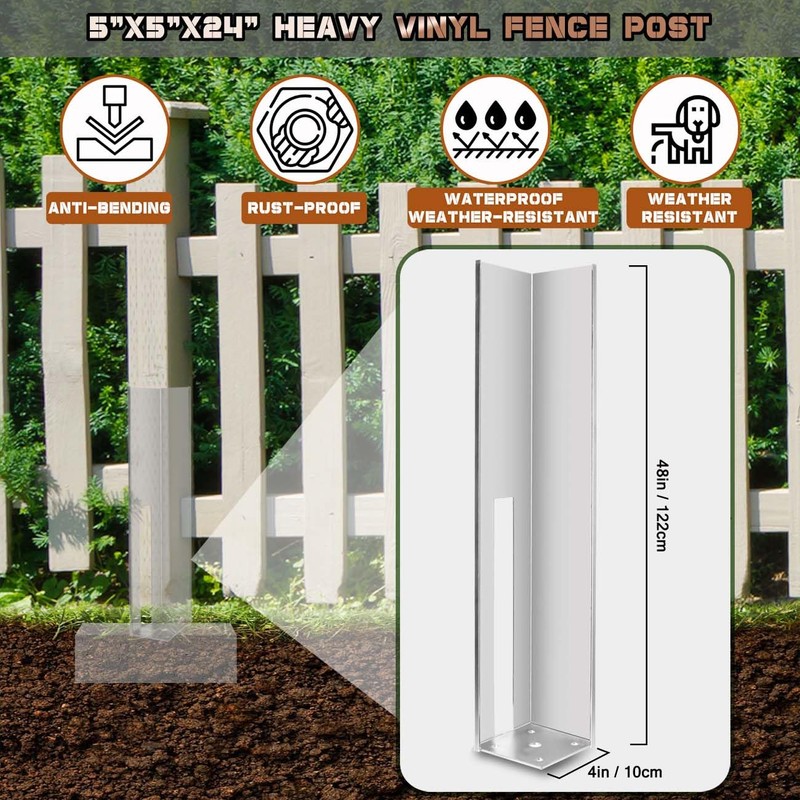 2 Pack Hot Dipped Galvanized Wood Post Mount Tower/Vinyl Fence