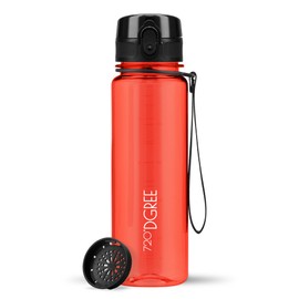 720°DGREE crystalClear ‘uberBottle’, Children’s Water Bottle 500 ml + Sieve, BPA-Free, Leak-Proof, for School, Sports, Fitness, Slim Water Bottle Made of Tritan, Lightweight, Shockproof, Reusable