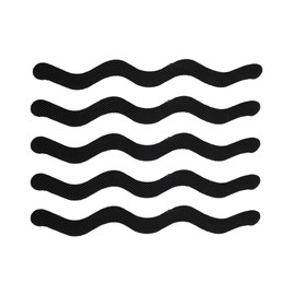 Grip Shop Non-Slip Stickers for Bath, Shower, Stairs, Swimming Pool Protection Wave, 10 cm, Pack of 12, Black