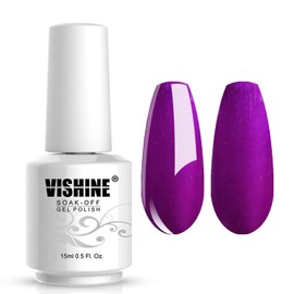 Vishine Gelpolish Professional Manicure Salon UV LED Soak Off Gel Nail Polish Varnish Color Purple(1338)