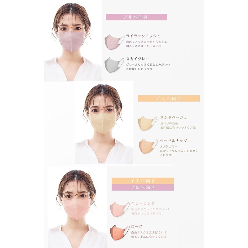 【2023夏用・通気性改良・超薄】20枚 CICIシシベラ クール 3Dマスク Bタイプ 涼しいマスク ひんやり 立体マスク 11色 小顔