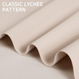 Osunnus Faux Leather Vinyl Upholstery Fabric by The Yard 55" W Soft Synthetic Leather Material Sheets for Furniture Marine DIY Crafts Sewings, 3 Yards 108" Beige