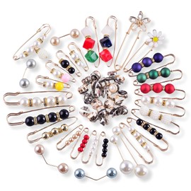 Brooches and Pins for Women Bulk 50pcs Charms for Socks Safety Pins Brooch Pins Buttons Pins for Clothes,Cute Pearl Brooch Pins for Women Scarf Shawl Hat Pins Shoe Sock Charms Jewelry Accessories