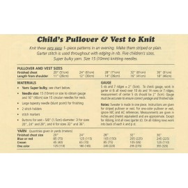 Dovetail Designs Knitting Pattern K2.5 Child Pullover & Vest to Knit 20-36" Easy