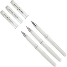 Mitsubishi 146895 Gel Roller Uni-Ball Signo UM-153 Tip 0.6 mm White Pack of 3
