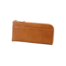 Dakota DA-35881 Women's Long Wallet, L-Shaped Zipper, Genuine Leather, Camel