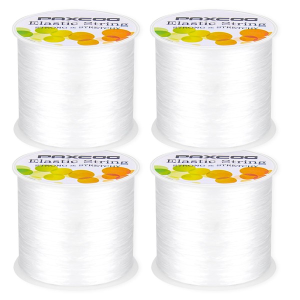 PAXCOO 4 Rolls Elastic String for Bracelets, Stretch Magic Elastic