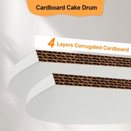 12 PCS Cake Drums 12 Inch Round, 1/2 Inch Thick Cake Boards, Food-Grade White Cardboard Cake Bases for Layer Cakes, Weddings, Birthdays & Bakery Use