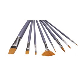 Artist's Paintbrushes (Set of 8) / Flat / Pointed / Fan / Toray for Acrylic / Watercolour Painting