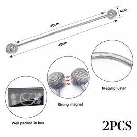 2 Pieces Magnetic Curtain Tiebacks Curtain Clips Rope Holdbacks Curtain Weaving Holder Buckles For Home Office Decorative (Grey)