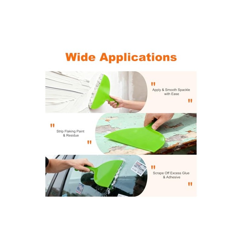 Putty Scraper 10" 3-Pack, Flexible Plastic Knife for Taping Drywall