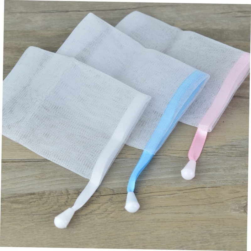 CAXUSD 2pcs Exfoliating Pouch Net Handmade Soap White Efficient Maker
