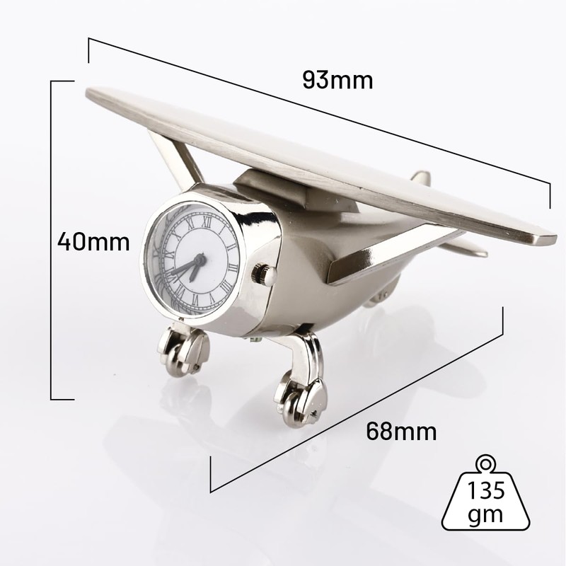 ZAHEPA Aeroplane Miniature Table Clock & Paper Weight – Stylish