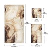 ALAZA Beige and Brown Marble Geometric Towel Bathroom Set, 3-Piece