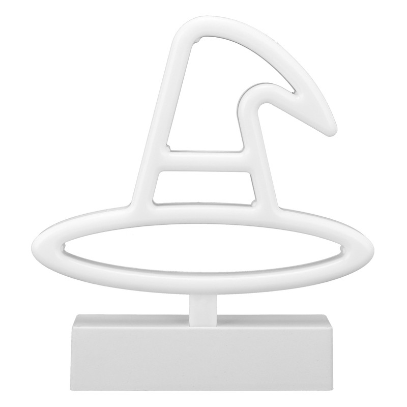 Neon Light Plastic Witch Hat Shape USB Battery Powered RGB