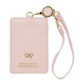 Giselle Women's Transit Pass Case, Transit Pass Holder with Reel, Double-Sided Smart Card Case, Employee ID Card Case, Strap Included, Ribbon