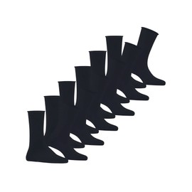 FALKE Women's Happy 6-pack socks, breathable cotton reinforced women's socks with pressure-free roll waistband, an all-rounder for business and everyday use, multipack, 6 pairs, Blue Dark Navy 6375
