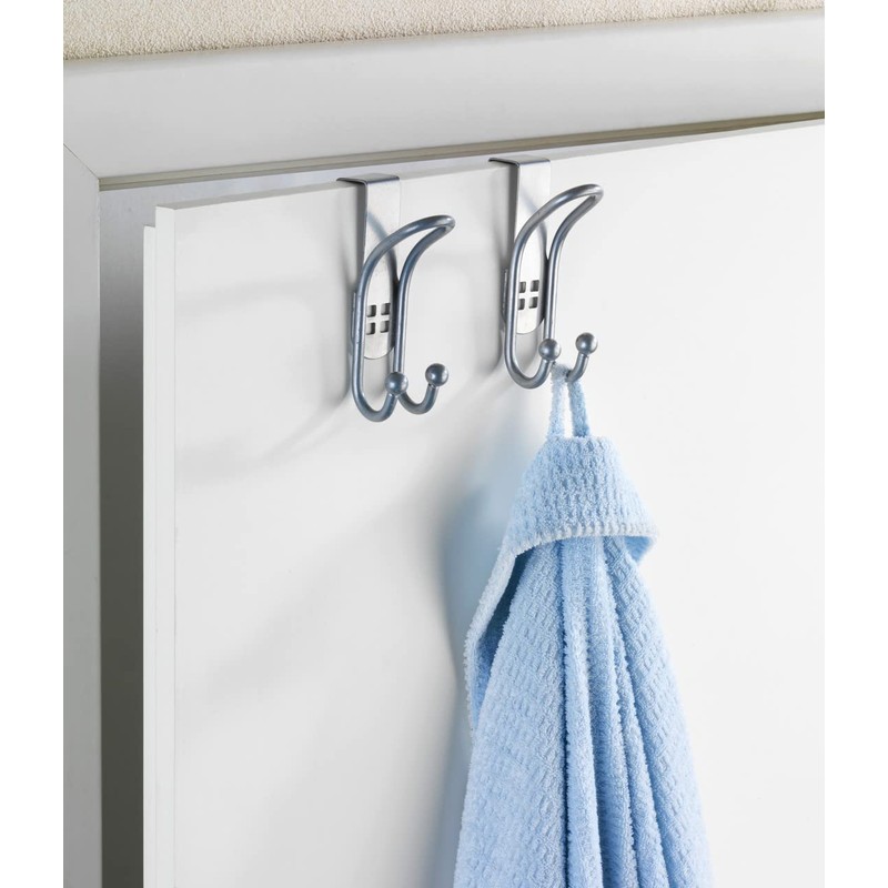 WENKO Türhaken Lochdesign 2er Set, 2er Set Schrankhaken, Kleiderhaken, Badezimmerhaken